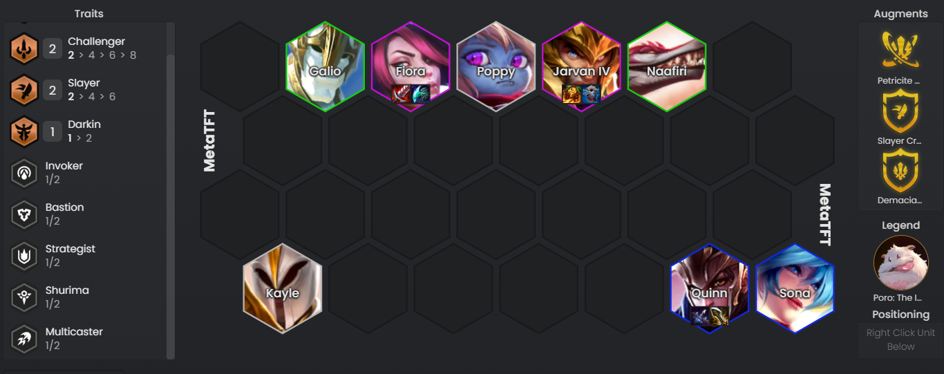 Demacia Fiora's board -https://www.metatft.com/team-builder/HgkPg9%2BOsioBCAVwEZ0zwfaDrQAAGEYSIdldhF X41wAAKKBAqJSU0f09n1161AAA2IAX 